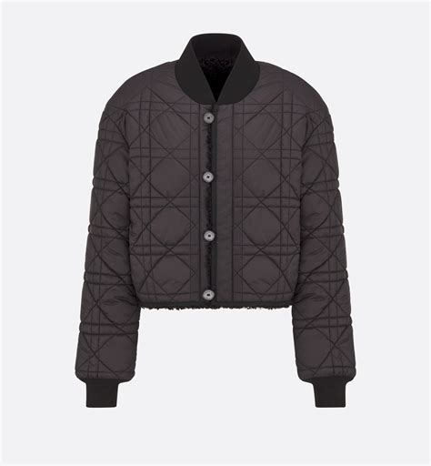 Macrocannage Reversible Bomber Jacket Black Fleece 